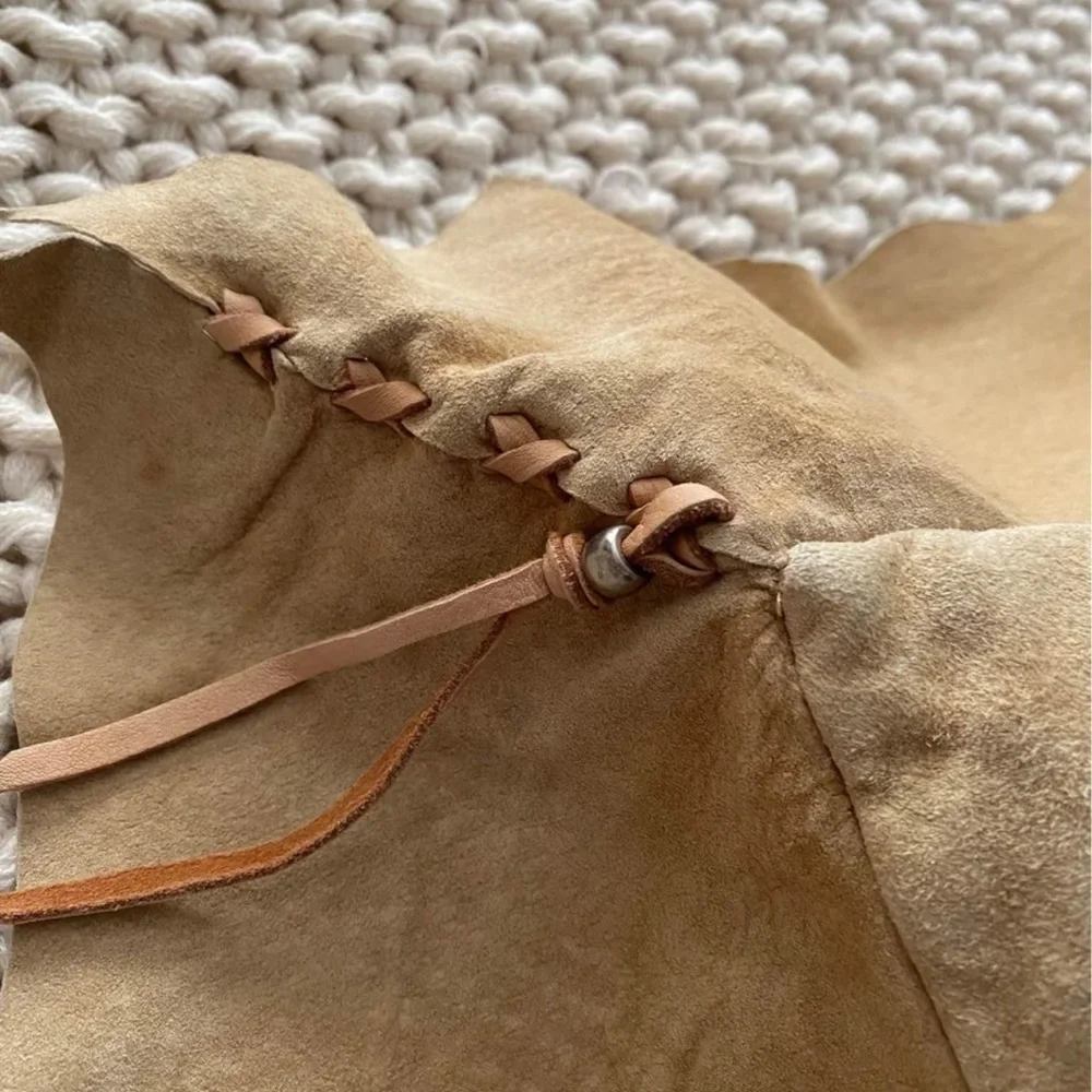 handmade hand painted Native America leather suede pillow indian pony horse OOAK - Picture 7 of 8